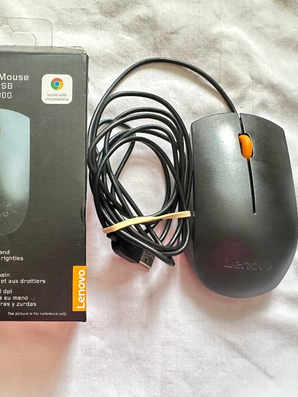Microsoft Lenovo - BLACK USB Wired Mouse - Right & Left-Handed Open Box